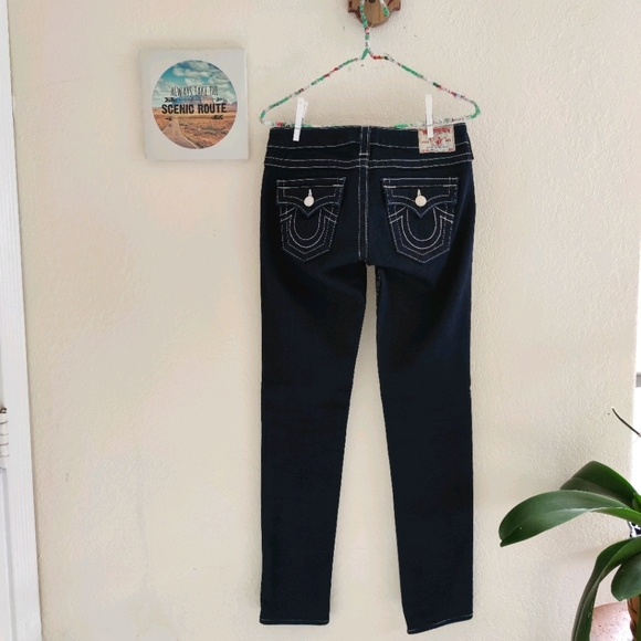 True Religion 💜 Julia Skinny Jeans Dark Flap - Picture 1 of 12